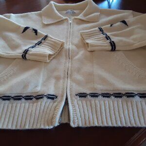 Cardigan Zipper Sweater with Moon and Star